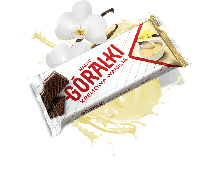 Góralki Vanille-Waffeln 42g mit cremiger Vanillefüllung - polnische Waffeln