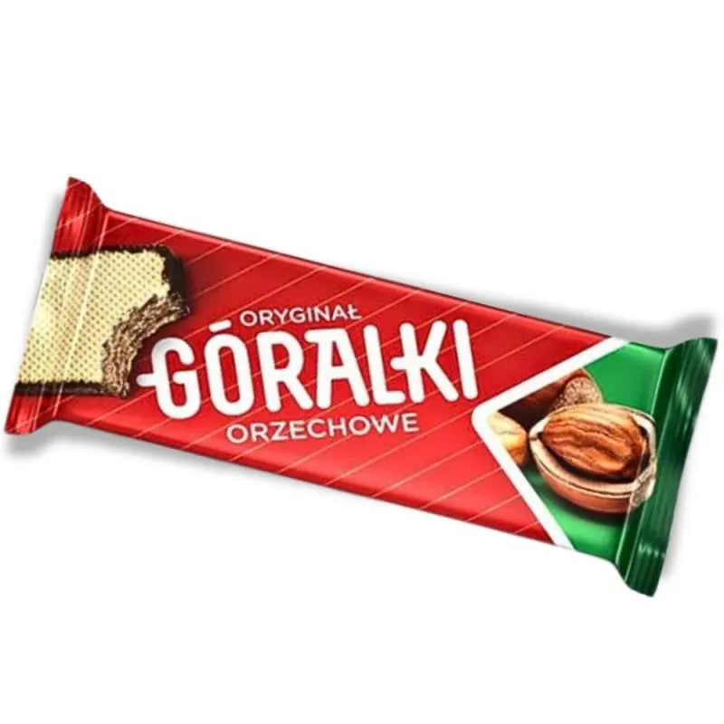 Góralki Nuss-Waffelriegel 45g - Polnischer Waffelriegel mit cremiger Nuss-Schoko-Creme und gerösteten Haselnüssen