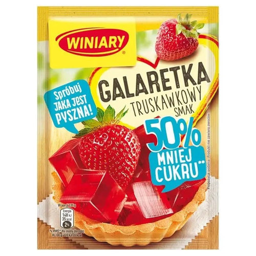 Götterspeise Erdbeere 50% weniger Zucker - Galaretka Truskawkowa 39g - Winiary - Polskashop24