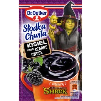Götterspeise Shrek schwarze Früchte 30g - Dr. Oetker - Polskashop24