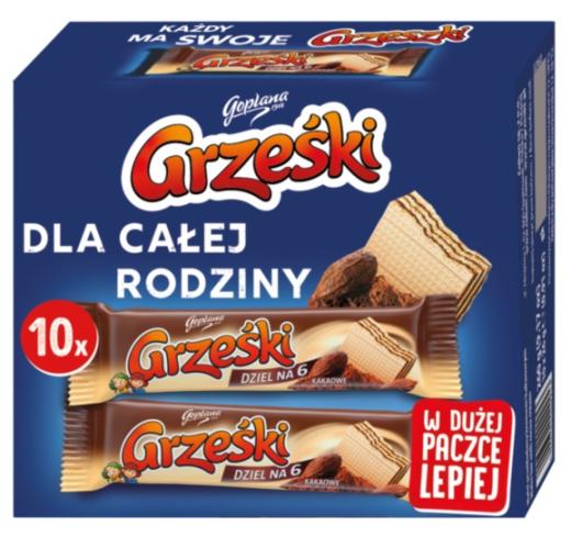 Grześki Wafelek Kakaowy – 260 g (10 × 26 g)