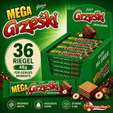 Grzeski Mega Polnische Waffelriegel mit Haselnuss (Orzechowe) 48g (32er - Pack) - Polskashop24