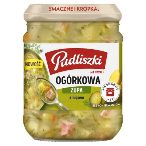Gurkensuppe mit Fleisch - Zupa ogórkowa z mięsem 440g - Pudliszki - Polskashop24
