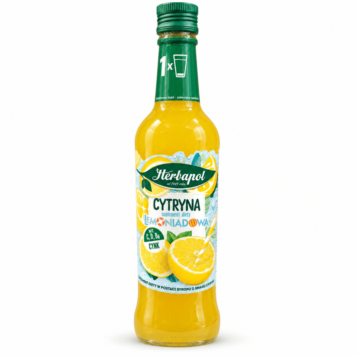 Herbapol Cytryna Lemoniadowa – Zitronen-Sirup mit Vitamin C, D, B6 & Zink – 420 ml - Polskashop24