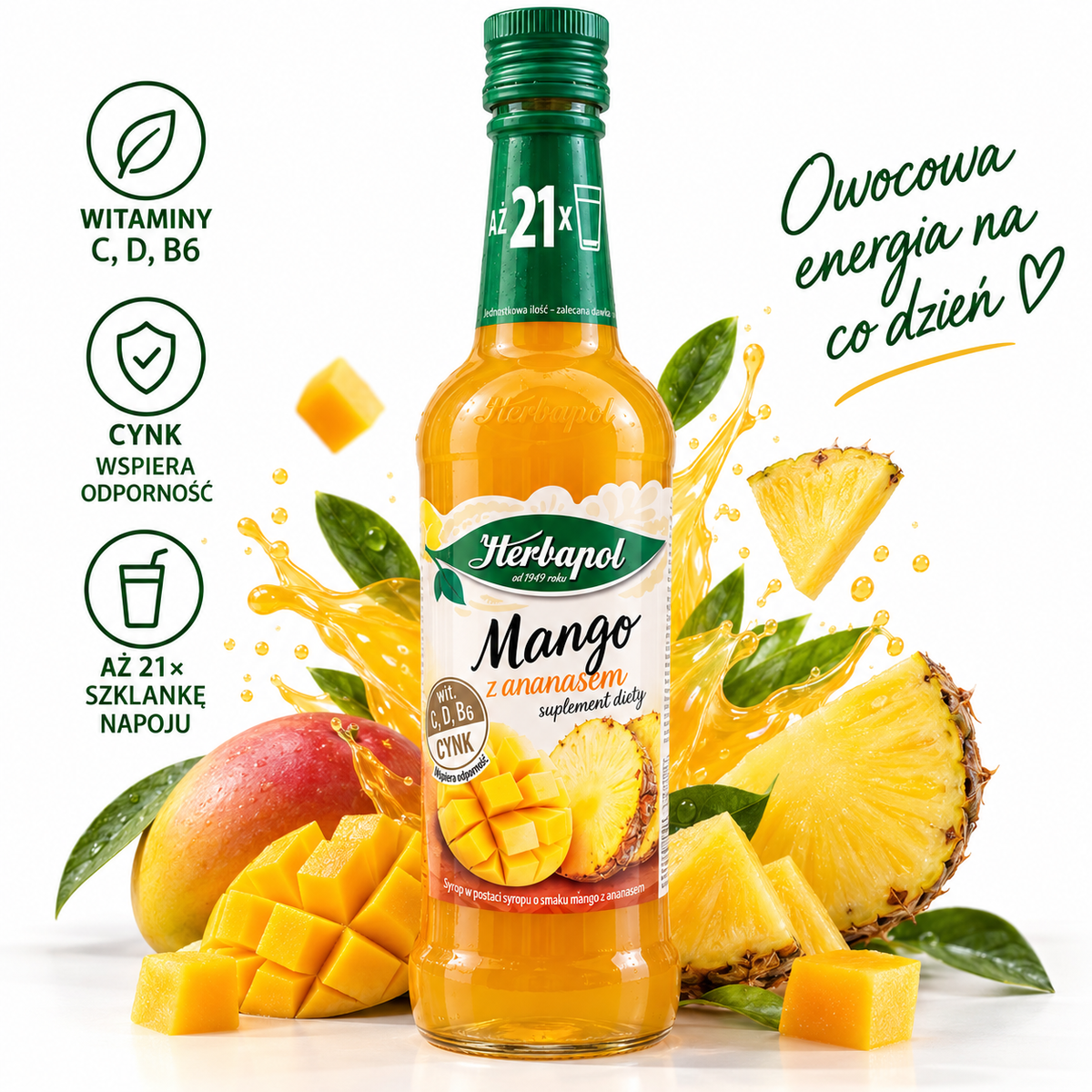 Herbapol Mango mit Ananas Sirup 420 ml
