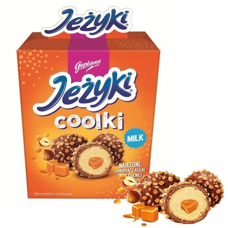 eżyki Coolki Milk 140,4 g – knusprige Kugeln mit Karamellfüllung in Milchschokolade von Goplana