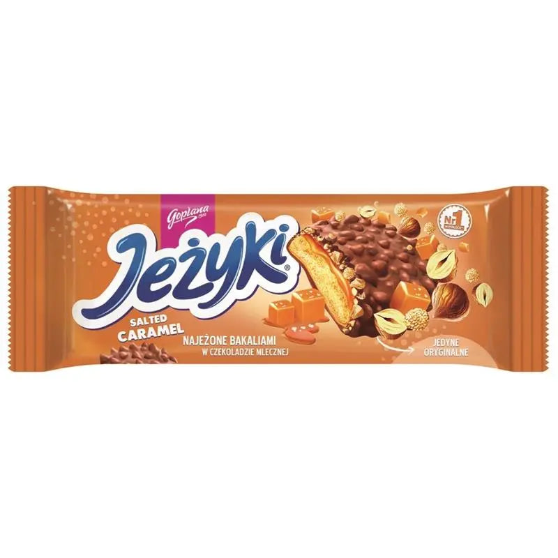 Colian Jezyki Salzkaramell-Kekse mit Schokolade 140g - polnische Kekse mit süß-salzigem Karamellgeschmack