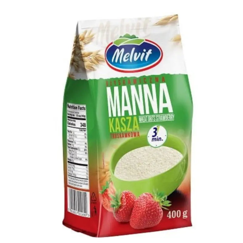 Melvit Grießbrei Instant Erdbeere Kasza Manna Truskawkowa 400g - Polnischer Erdbeer-Grieß