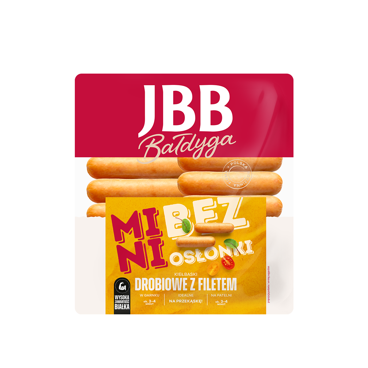 JBB Kiełbaski Drobiowe z Filetem Mini bez Osłonki 360g - Mini Geflügelwürstchen ohne Hülle mit 80% Fleischanteil - Polnische Wurst von JBB
