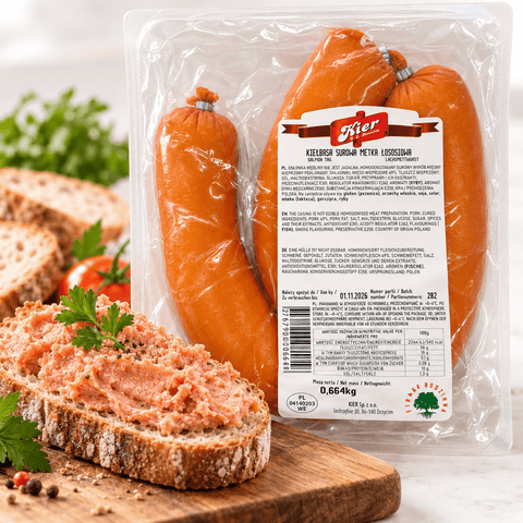 Kier Metka Łososiowa polnische rohe Teewurst mit Brotaufstrich und Originalverpackung