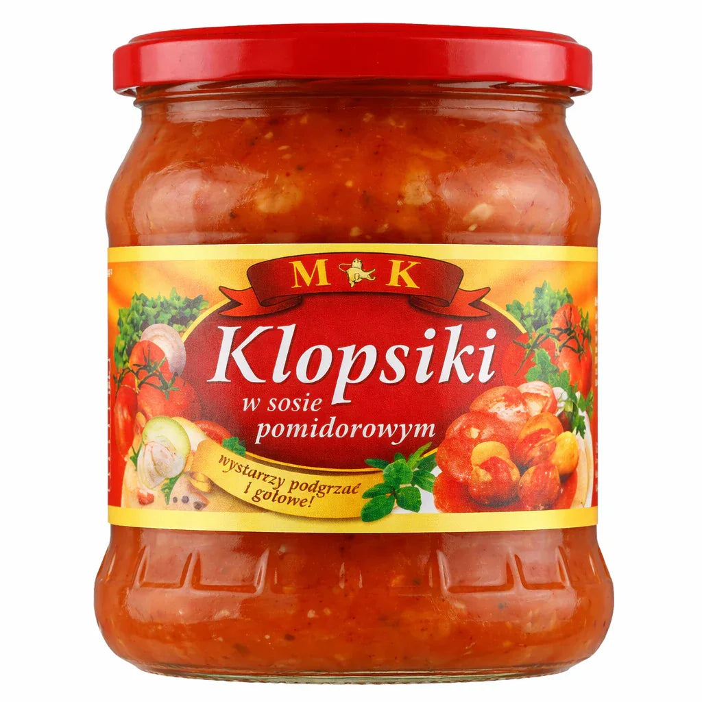 Polnische Klopsiki in Tomatensauce im Glas – traditionelles Fertiggericht