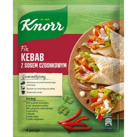 Knorr Fix Kebab z sosem czosnkowym 40g - Polskashop24