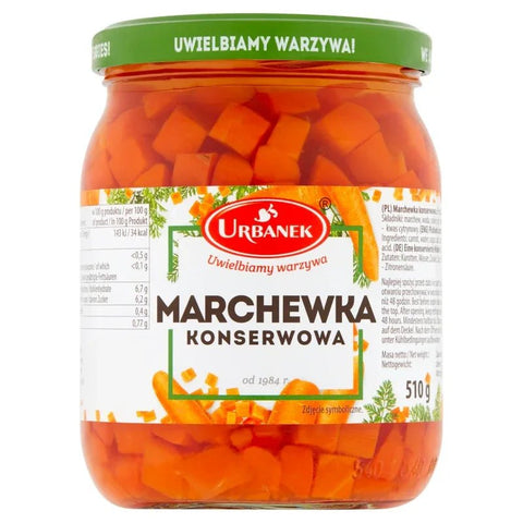 Konservierte Karotten Marchewka Konserwowa 510g - Urbanek - Polskashop24