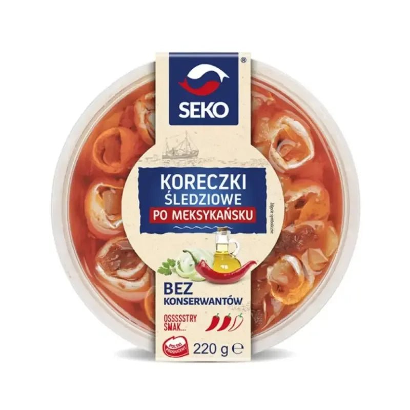 Koreczki sledziowe po meksykansku - Heringsspießchen 220g - Seko - Polskashop24
