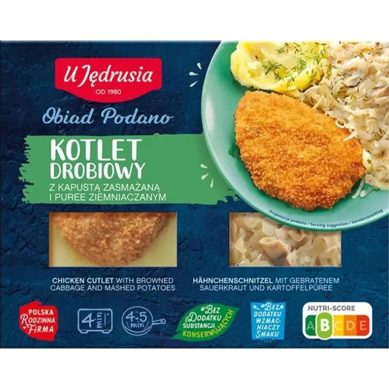 Hähnchenschnitzel Kohl Kartoffelpüree 400g - U Jędrusia