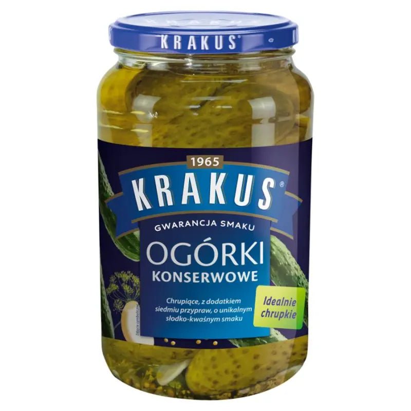Krakus Gurken Eingelegt Ogorki Konserwowe 865g kaufen - Polskashop24.de - Online Supermarkt mit Lebensmittel aus Polen