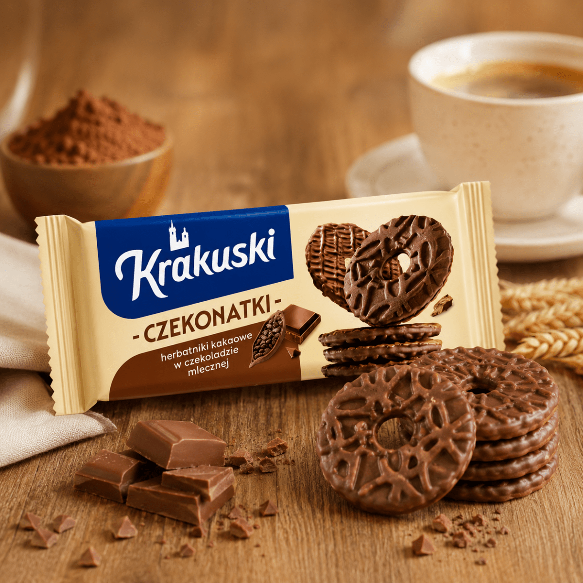 Krakuski Czekonatki Kakao - Kekse Milchschokolade 165g - Bahlsen - Polskashop24