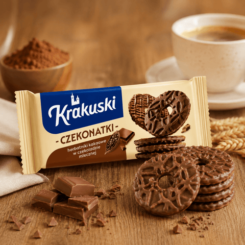 Krakuski Czekonatki Kakao - Kekse Milchschokolade 165g - Bahlsen - Polskashop24