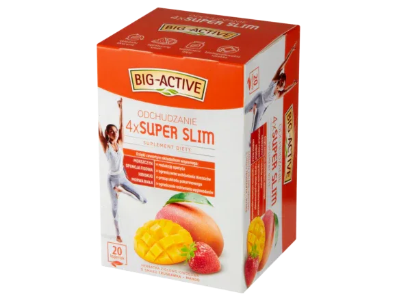Kräuter - Früchtetee Erdbeer - Mango - Active Burn Herbata 40g - Big Active - Polskashop24