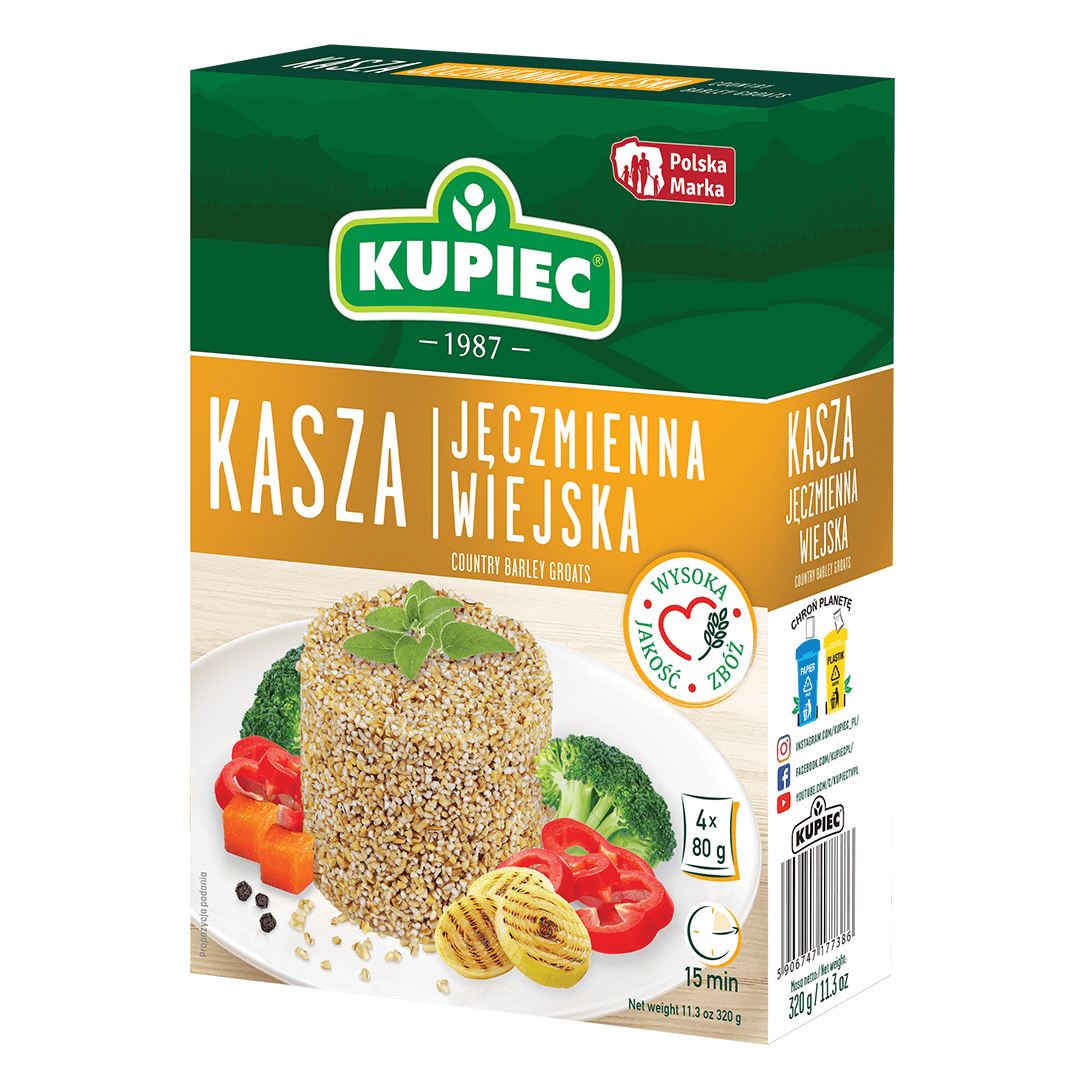Kupiec grobe Gerstengrütze Wiejska 4 x 80 g - Polskashop24