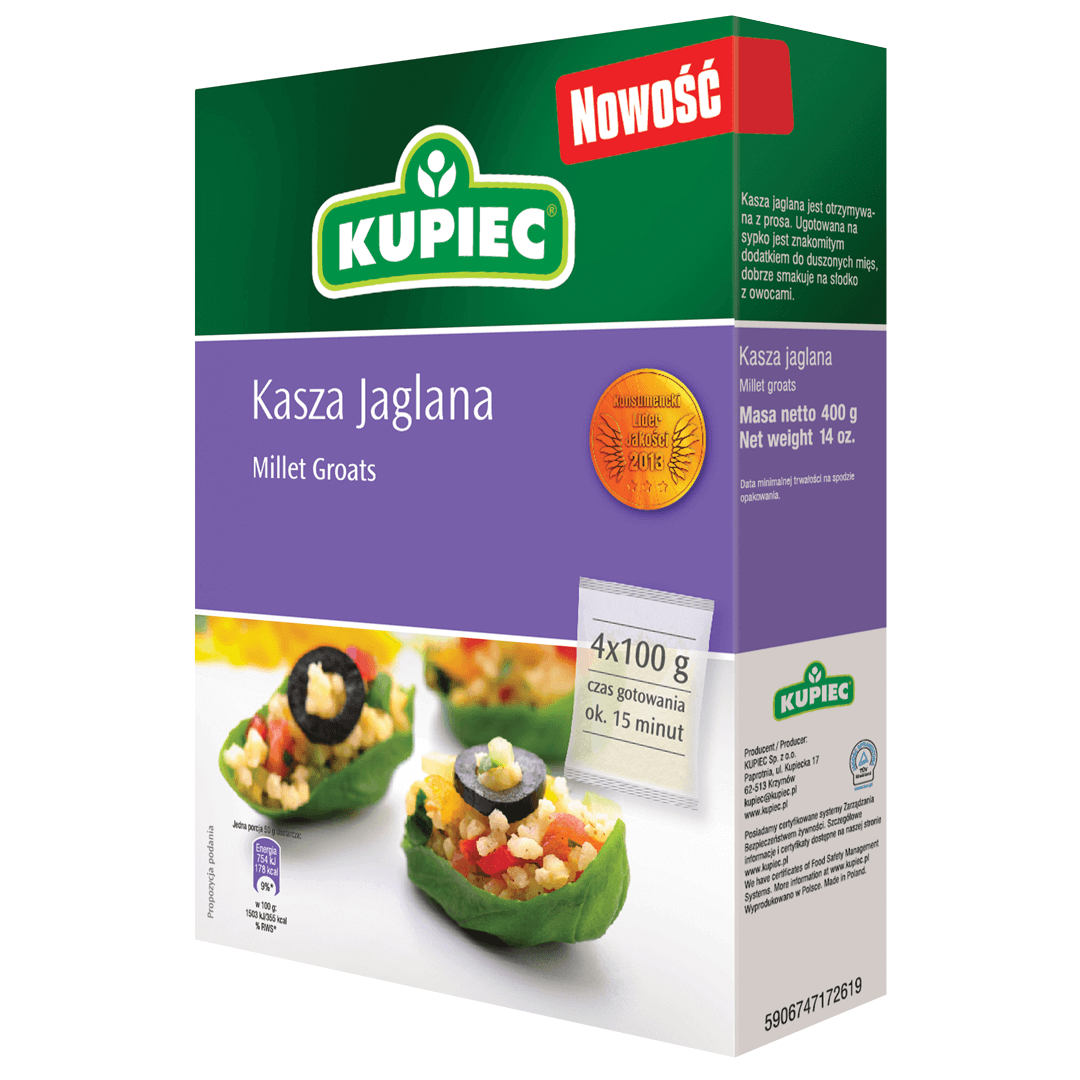 Kupiec Hirse Kasza Jaglana 4 x 100 g - Polskashop24