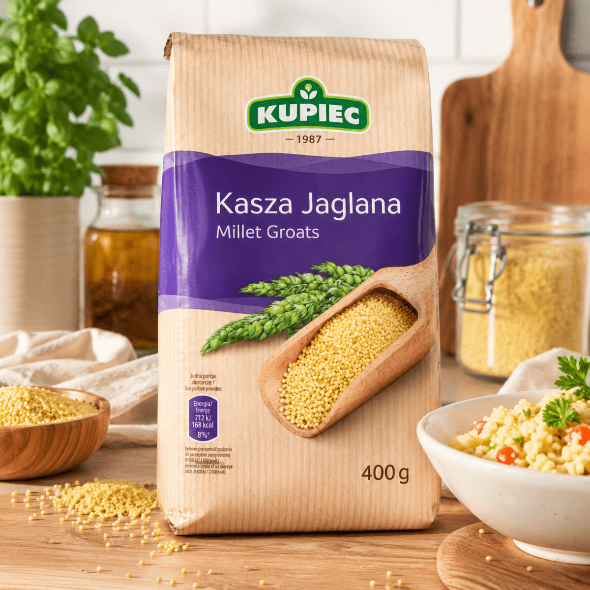 Kupiec Hirse Kasza Jaglana 400 g (lose) – Polnische Hirsegrütze (glutenfrei) - Polskashop24