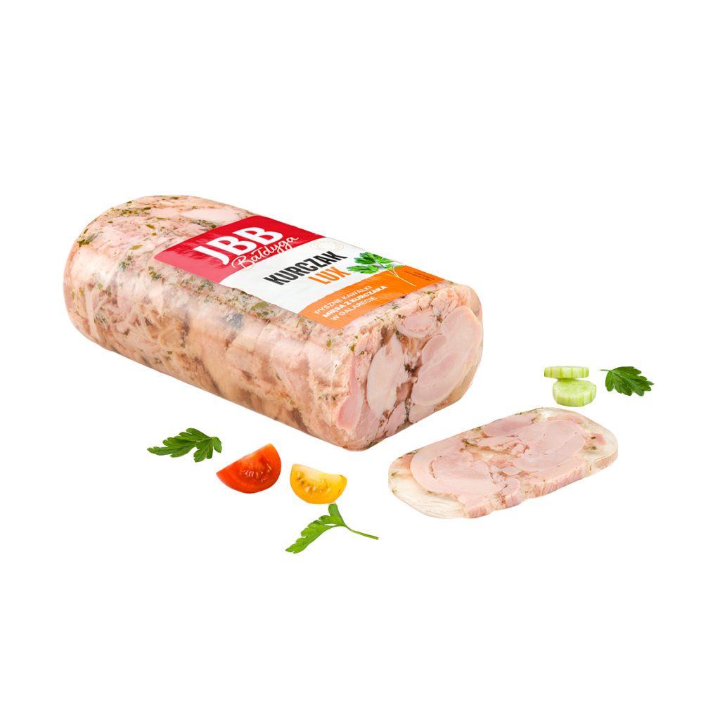 JBB Kurczak Lux ca. 1,2kg - Gekochtes Hähnchenfleisch in Premium-Qualität mit 64% Fleischanteil - Polnischer Aufschnitt von JBB Baldyga
