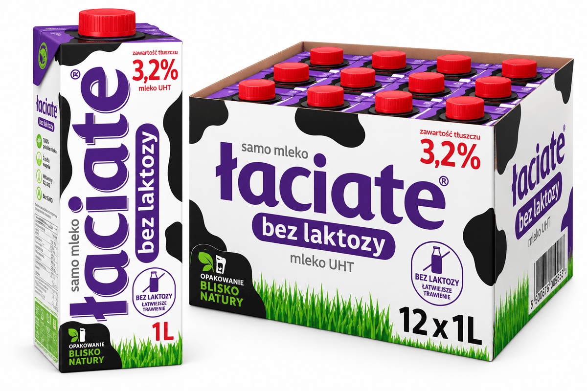 Laktosefreie Milch Łaciate bez Laktozy UHT 3,2% 1L - Polskashop24