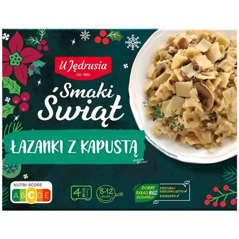 Łazanki mit Sauerkraut von U Jędrusia - Traditionelle polnische Bandnudeln mit Sauerkraut und Pilzen 400g