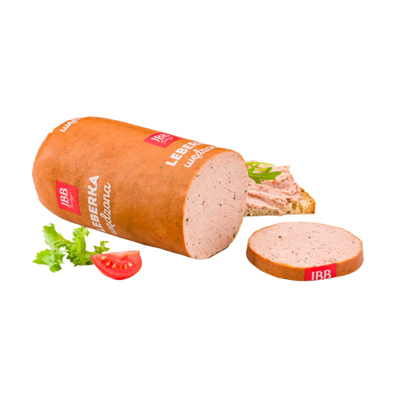 JBB Leberka Wędzona 600g - Geräucherte Leberwurst mit 55% Schweinefleisch und 17% Leber - Polnische Pastete von JBB Baldyga
