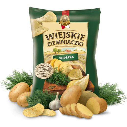 Lorenz Bauernchips Dill 130 g – Polnische Kartoffelchips (Wiejskie Ziemniaczki Koperek) - Polskashop24