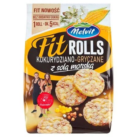 Mais - Buchweizen - Waffeln mit Meersalz - Fit Rolls kukurydziano - gryczane z solą morską 60g - Melvit - Polskashop24