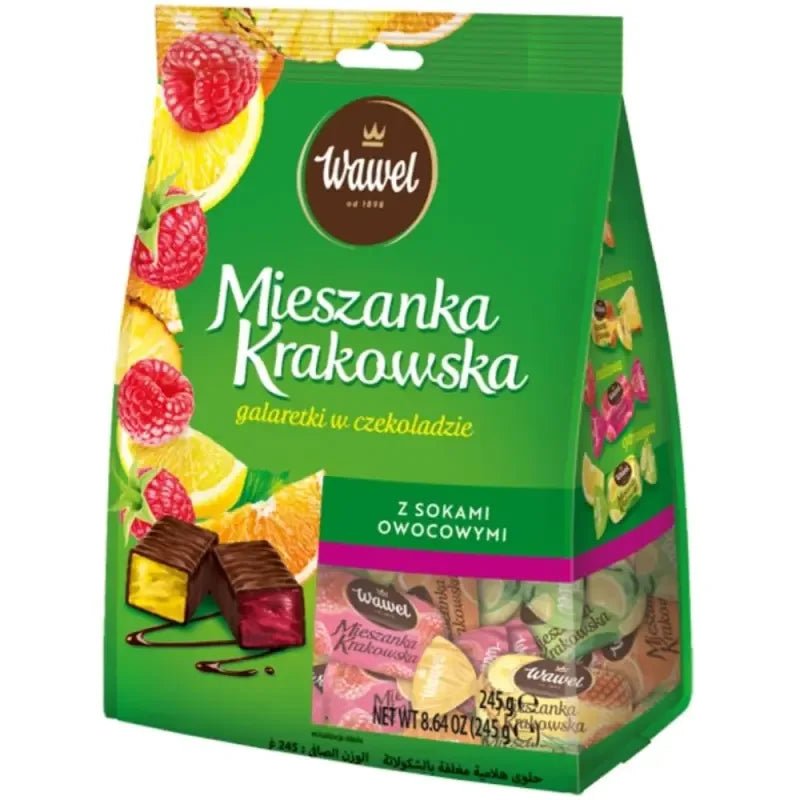 Mieszanka Krakowska Geleebonbons Schokolade 245g - Wawel - Polskashop24