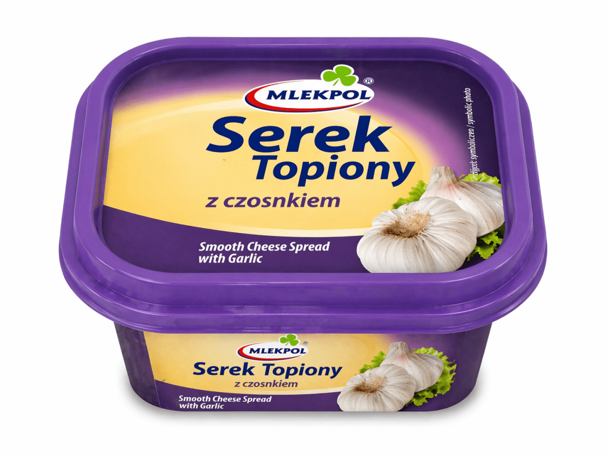 Mlekpol Serek Topiony z Czosnkiem 100g – Schmelzkäse mit Knoblauch - Polskashop24