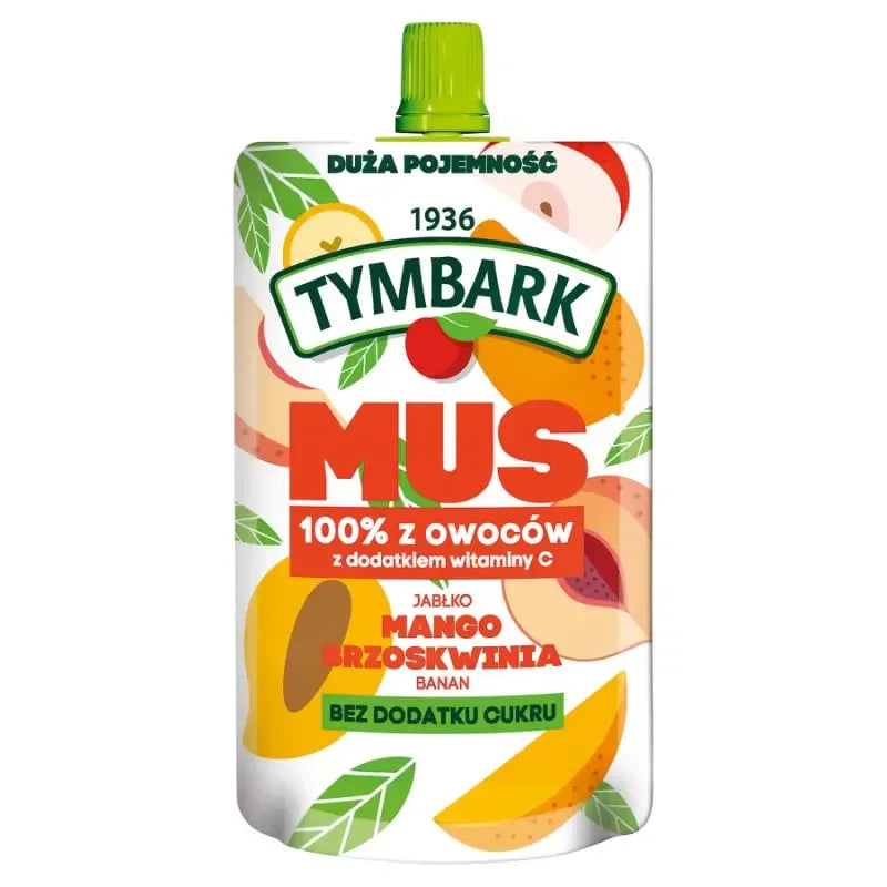 Tymbark Fruchtmus Mango Pfirsich Banane 200g Quetschbeutel mit Vitamin C