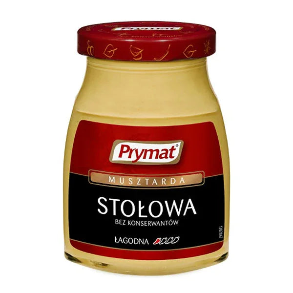 Prymat Tafelsenf Musztarda Stołowa 185g klassisch mild ohne Konservierungsstoffe polnischer Senf