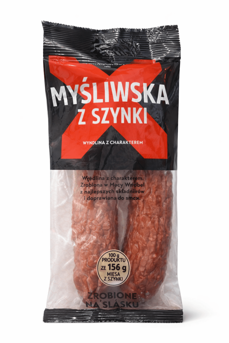 Myśliwska z Szynki 150g - Polnische Jägerwurst aus Schinken - Polskashop24