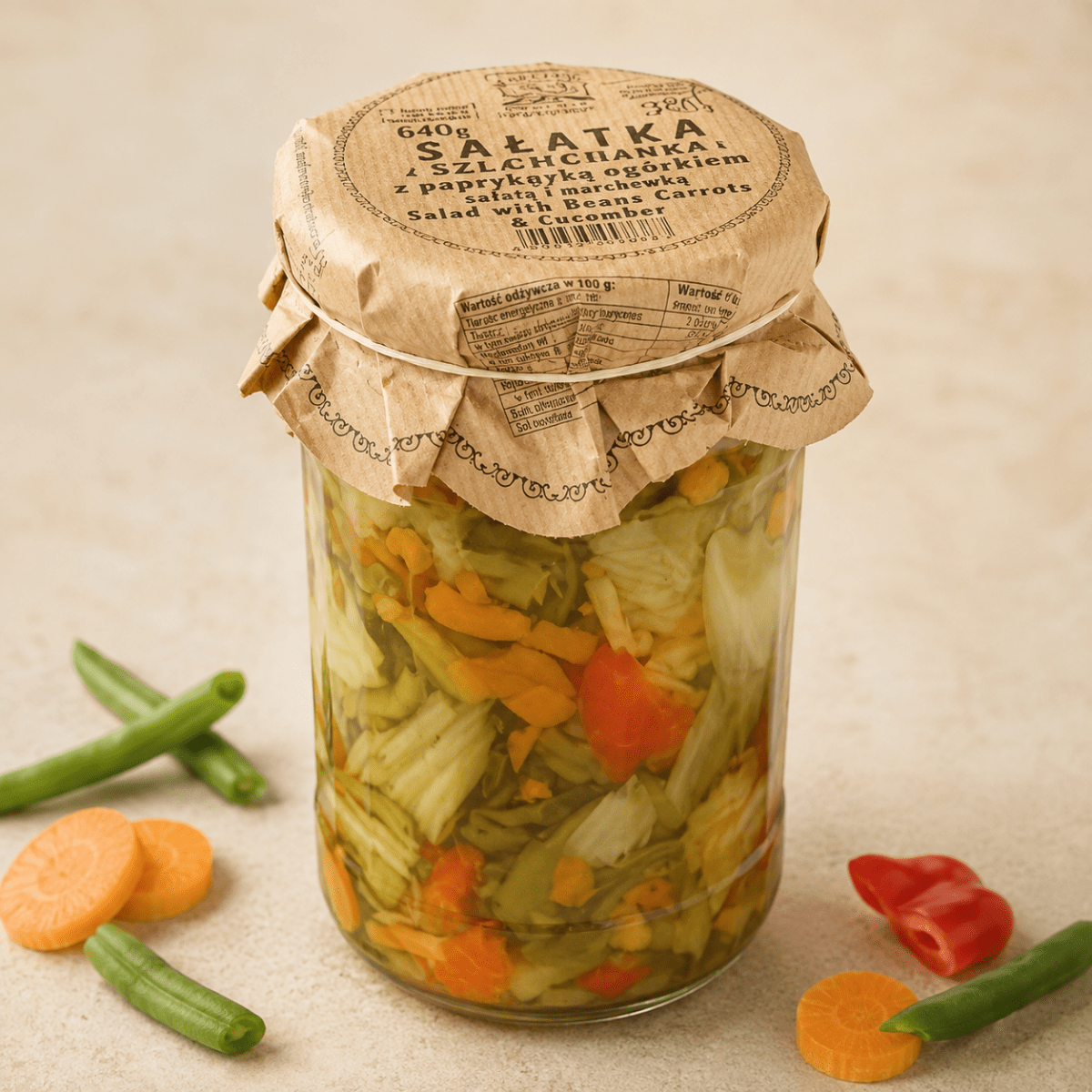 Nadwarciańskie Salat aus grünen Gurken 640 g - Sałatka z zielonego ogórka - Polskashop24