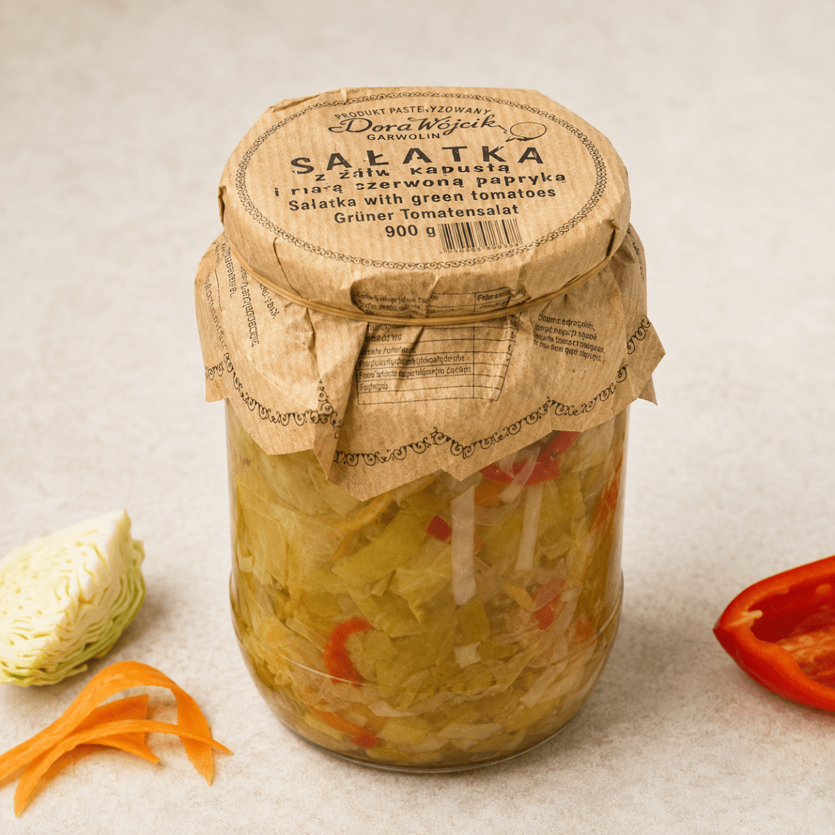 Nadwarciańskie Salat aus grünen Tomaten 640 g - Sałatka z zielonego pomidora - Polskashop24