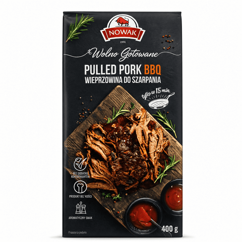 NOWAK Pulled Pork BBQ 400g - Wolno Gotowane - Polskashop24