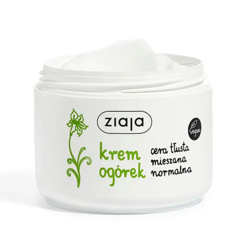 Ziaja Gurken Creme 100ml - Krem ogórkowy mit natürlichem Gurkenextrakt für feuchtigkeitsspendende Gesichtspflege