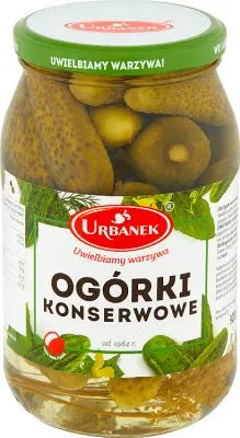 Urbanek Gewürzgurken 920g Glas - polnische eingelegte Gurken Ogorki Konserwowe mit Dill und Gewürzen