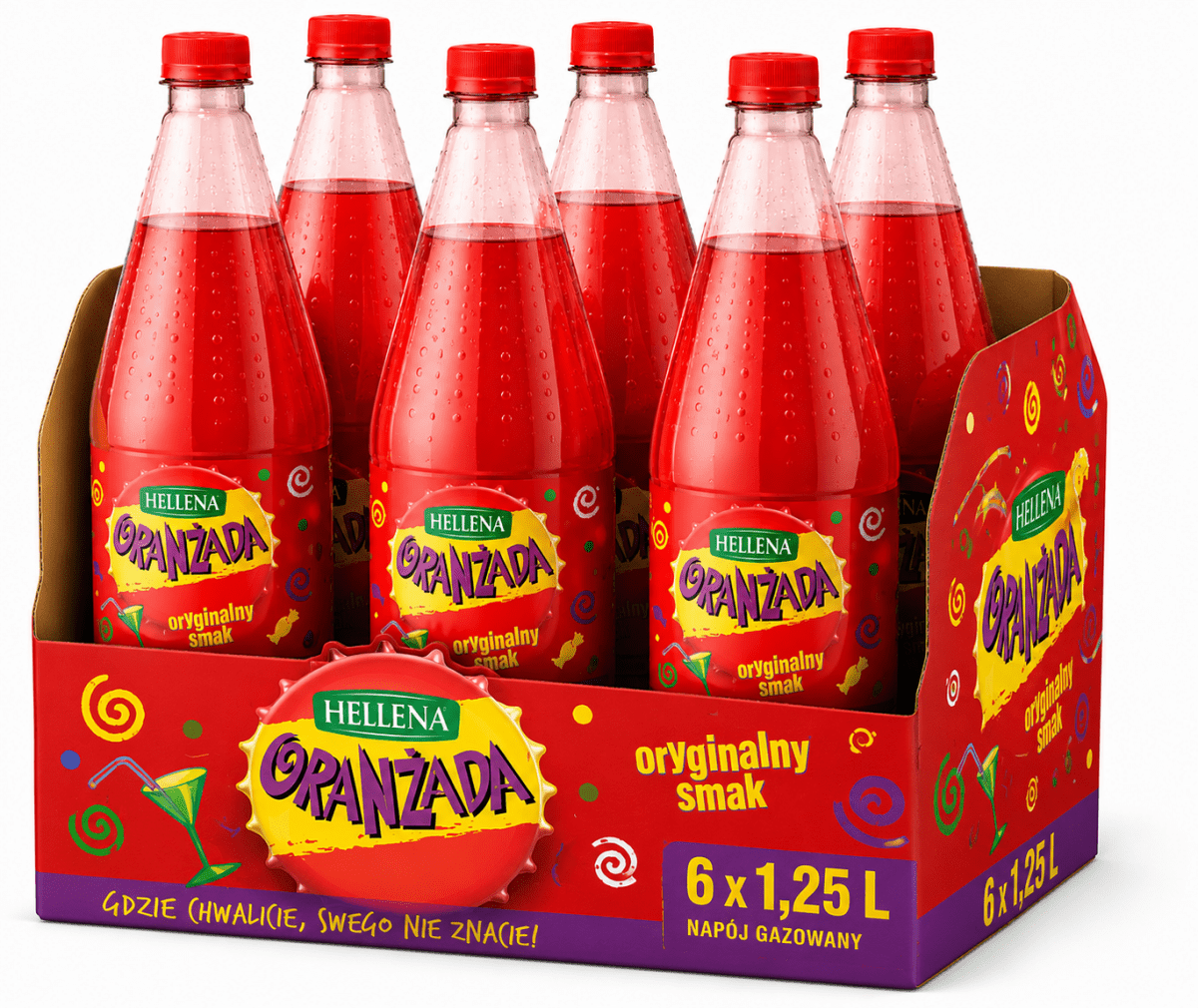 Oranżada Hellena Rot Kohlensäurehaltig 6 x 1,25l Pet - Polskashop24