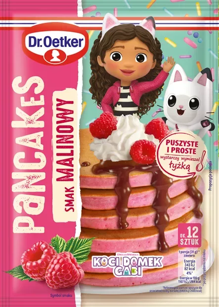 Pancakes mit Himbeergeschmack - Pancakes smak malinowy 165g - Dr. Oetker - Polskashop24