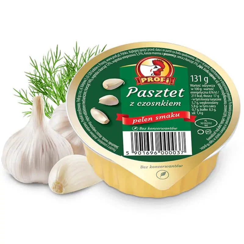 Profi Pasztet z czosnkiem - Polnische Pastete mit Knoblauch 131g Konserve