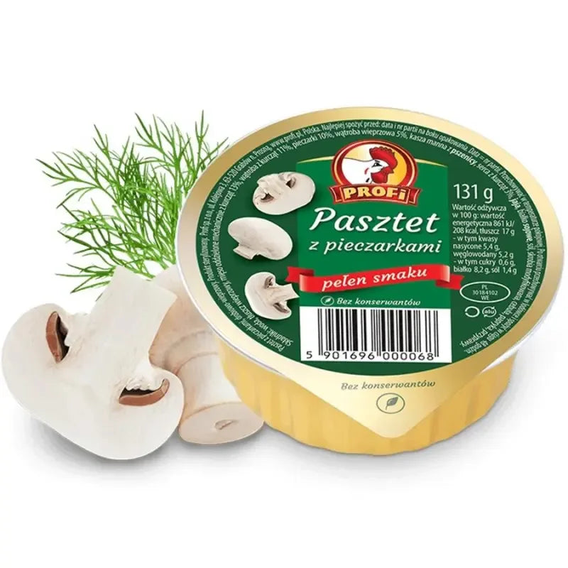 Profi Pasztet z pieczarkami - Polnische Pastete mit Champignons 131g Konserve