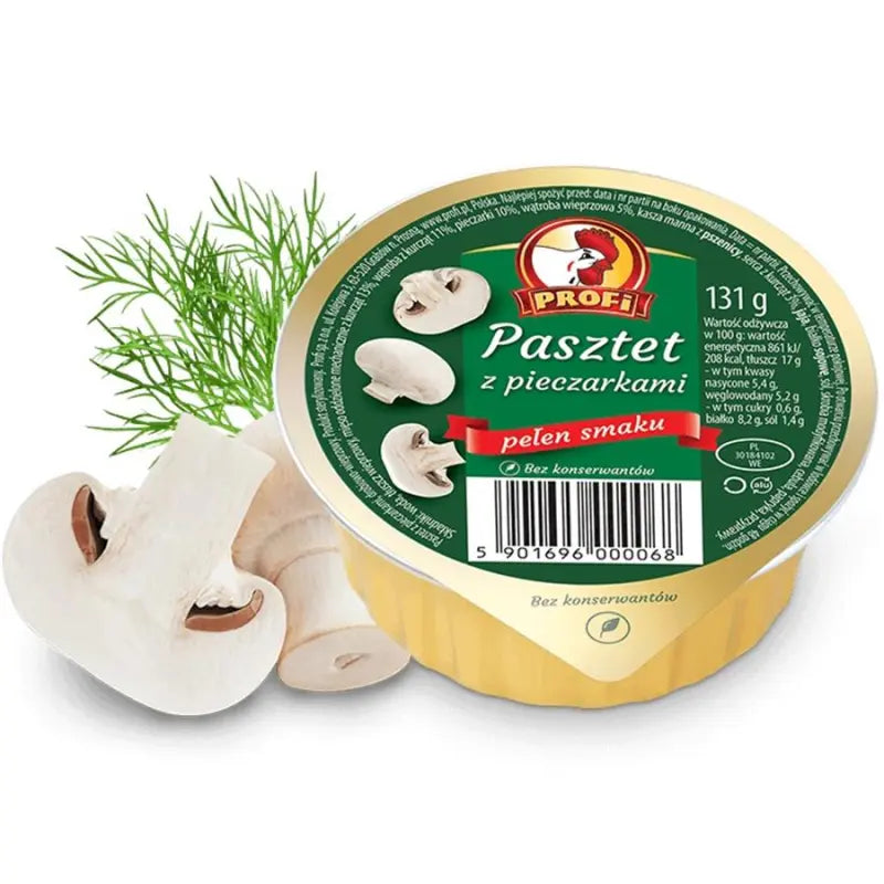 Profi Pasztet z pieczarkami - Polnische Pastete mit Champignons 131g Konserve