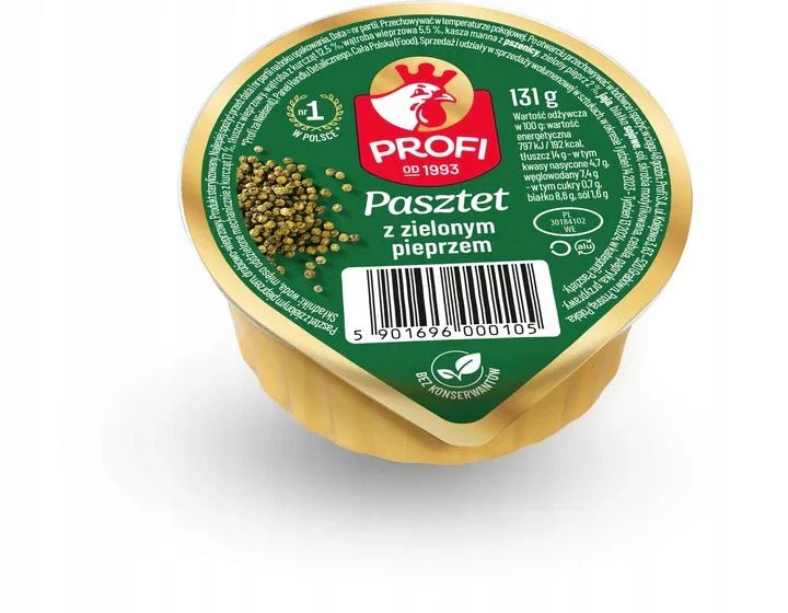 Pasztet z Zielonym Pieprzem - Brotaufstrich mit Grünem Pfeffer 131g (24er Karton) - Profi - Polskashop24