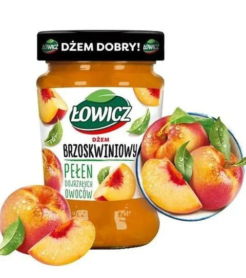 Pfirsich - Konfitüre Dżem Brzoskwinia 280g - Łowicz - Polskashop24