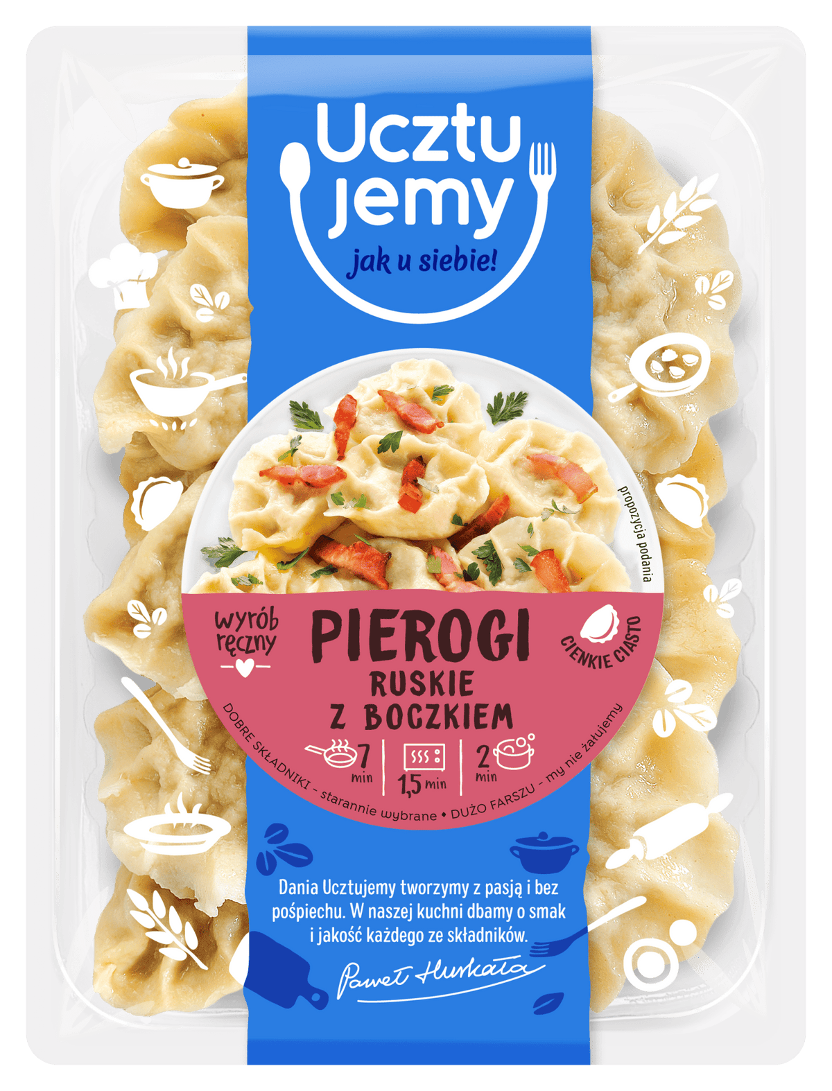 Pierogi Ruskie z Boczkiem – Piroggen mit Kartoffeln, Quark und Speck 400g von Ucztujemy
